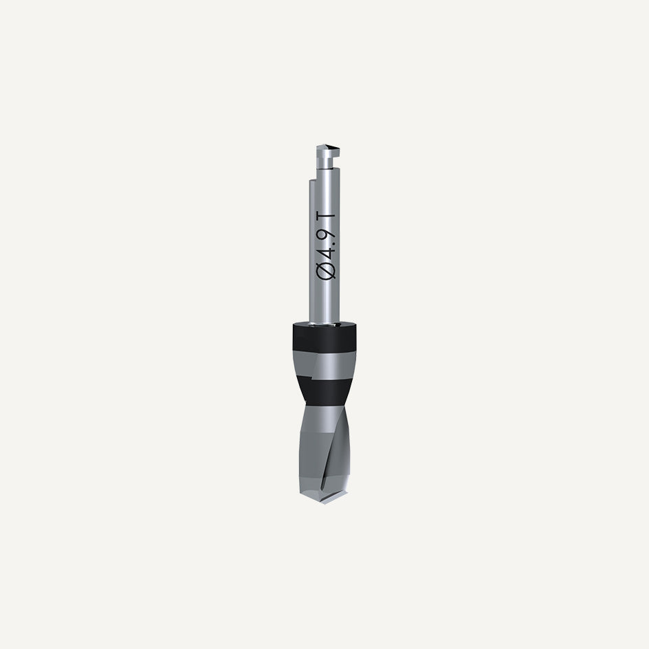 Kit frese chirurgiche Tapered–Short. Fresa a spirales ∅2.2, 3.0T, 3.4T, 3.9T, 4.4T, and 4.9T